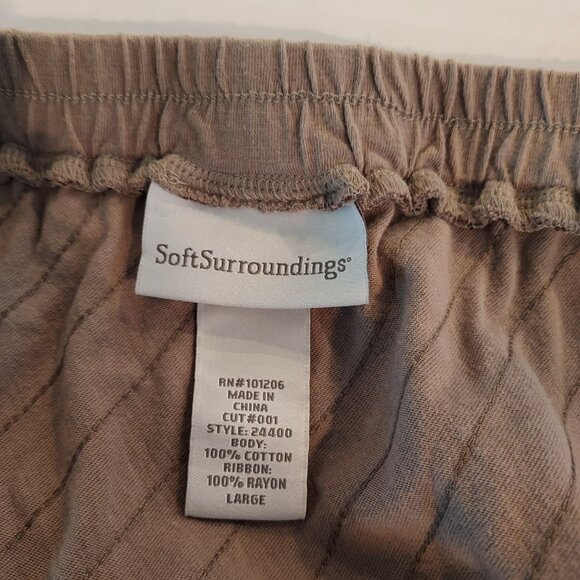 Soft Surroundings Diagonal Ribbon Pattern Tan Maxi Pull-On Skirt Size Large - Picture 6 of 6